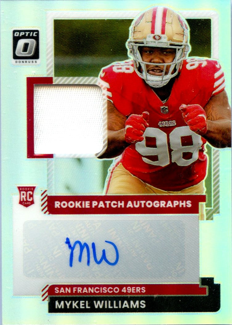 Mykel Williams RC 2025 Donruss Optic Holo Rookie Patch Auto SP 7/35