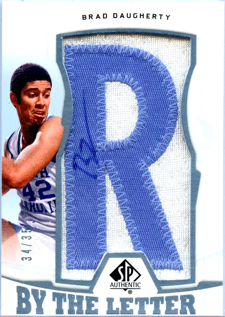 Brad Daugherty 2013-14 Upper Deck SP Authentic By The Letter Patch Auto SP 34/35-1