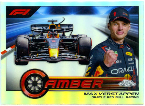 Max Verstappen 2023 Topps Chrome Formula 1 Camber Hat On