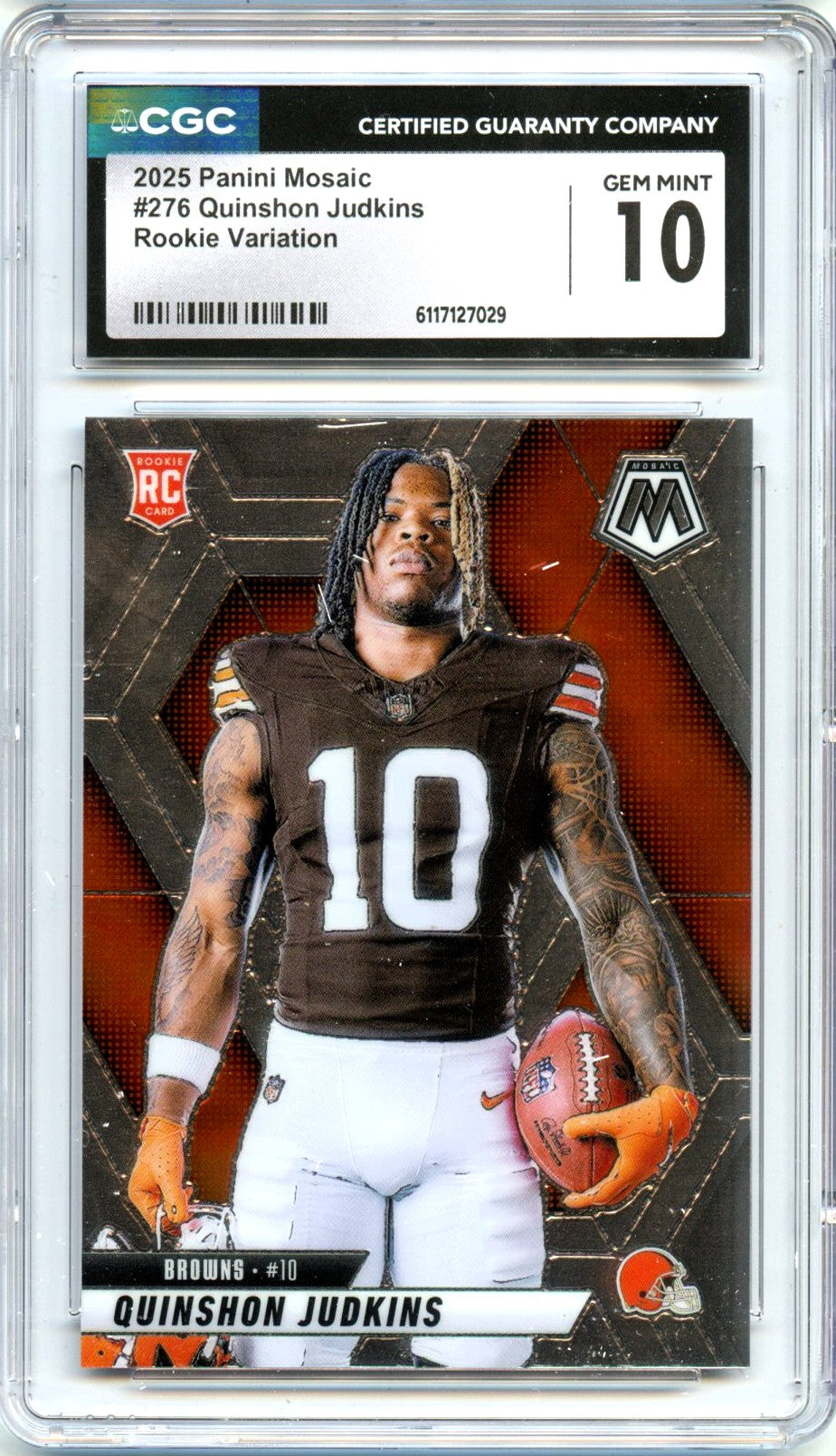 Quinshon Judkins RC 2025 Panini Mosaic Variation Rookie #276 CGC 10
