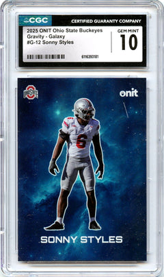 Sonny Styles RC 2025 ONIT Ohio State Buckeyes Galaxy Gravity Rookie CGC 10-1