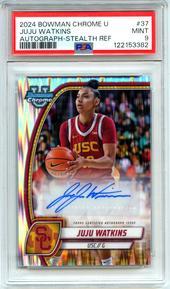 Product Juju Watkins RC 2024-25 Bowman U Chrome Stealth Rookie Auto #37 PSA 9 Link