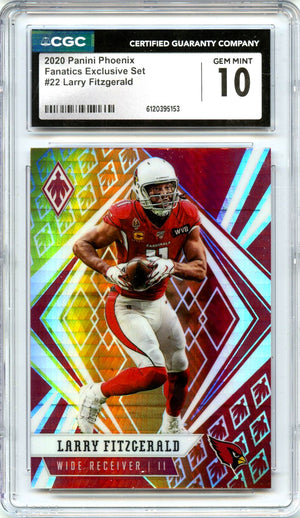 Larry Fitzgerald 2020 Panini Phoenix Fireburst #22 CGC 10