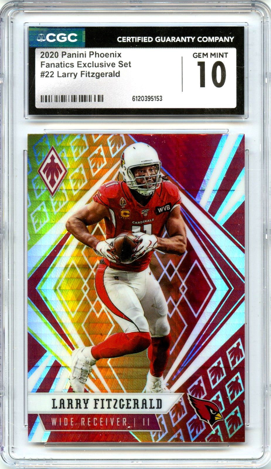 Larry Fitzgerald 2020 Panini Phoenix Fireburst #22 CGC 10