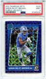 Amon-Ra St Brown RC 2021 Donruss Optic Purple Velocity Rated Rookie #228 PSA 9