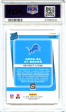 Amon-Ra St Brown RC 2021 Donruss Optic Purple Velocity Rated Rookie #228 PSA 9