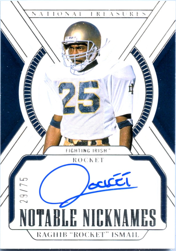 Raghib Ismail 2025 National Treasures Collegiate Notable Nicknames Auto SP 29/75