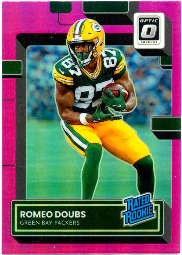 Romeo Doubs RC 2022 Donruss Optic Pink Prizm Rated Rookie #235