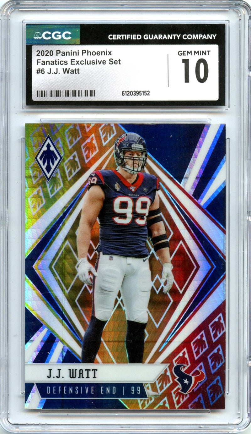 JJ Watt 2020 Panini Phoenix Fireburst #6 CGC 10-1