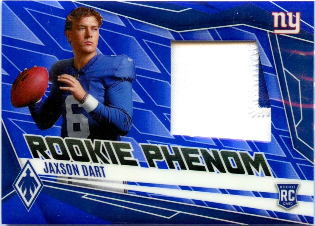 Jaxson Dart RC 2025 Panini Phoenix Purple Rookie Phenom Patch SP 53/199-1
