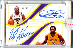 Derek Fisher Robert Horry 2022-23 Immaculate Gold Dual Auto SP 48/49-1