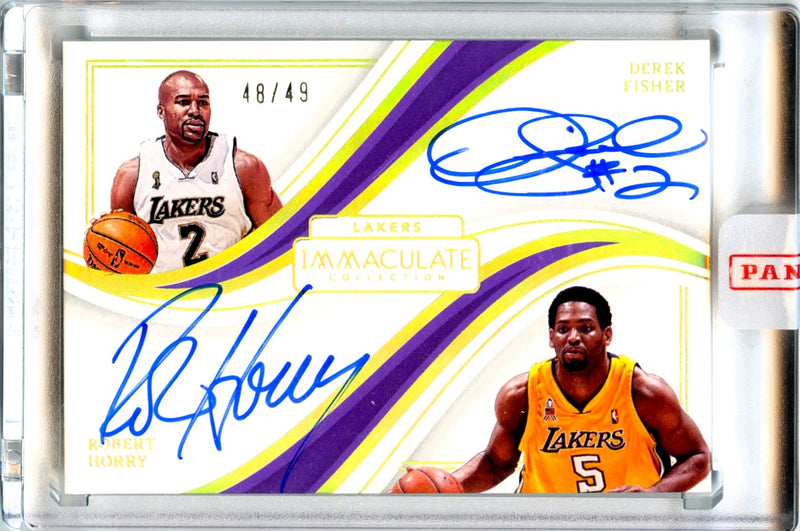 Derek Fisher Robert Horry 2022-23 Immaculate Gold Dual Auto SP 48/49-1