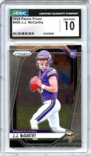 JJ Mccarthy RC 2024 Panini Prizm Rookie #400 CGC 10