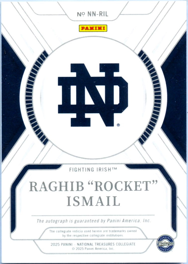 Raghib Ismail 2025 National Treasures Collegiate Notable Nicknames Auto SP 29/75-2