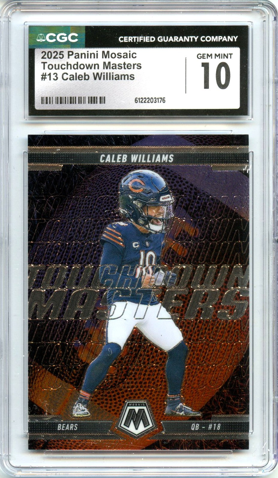 Caleb Williams 2025 Panini Mosaic Touchdown Masters #13 CGC 10