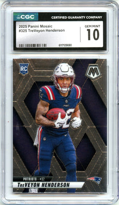 Treveyon Henderson RC 2025 Panini Mosaic Rookie #325 CGC 10-1