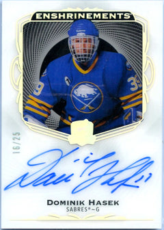 Dominik Hasek 2021-22 UD The Cup Enshrinements On Card Auto SP 16/25-1