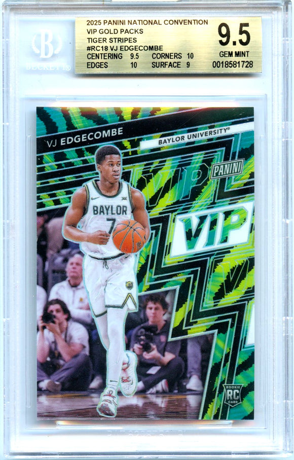 Product Vj Edgecomb RC 2025 Panini National Gold Pack Panini Tiger Stripes Rookie BGS 9.5 Link