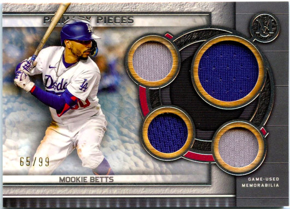 Mookie Betts 2023 Museum Collection Primary Pieces Game Used Patch SP 65/99