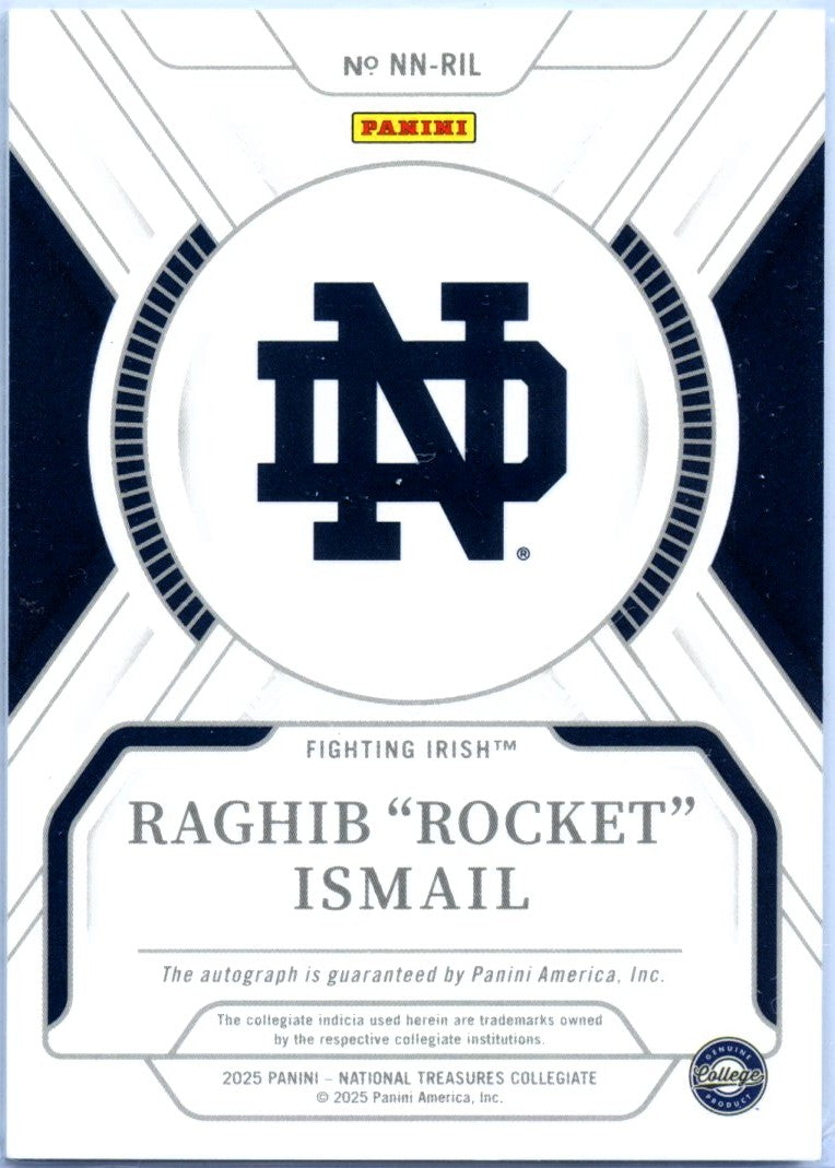 Raghib Ismail 2025 National Treasures Collegiate Notable Nicknames Auto SP 29/75-2