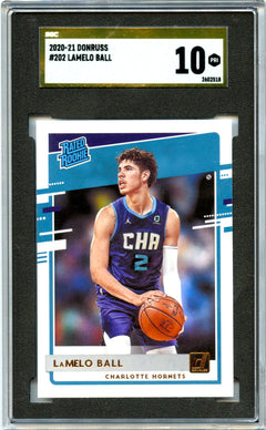 Lamelo Ball RC 2020 Donruss Rated Rookie #202 SGC 10 Gold Label Pristine-1