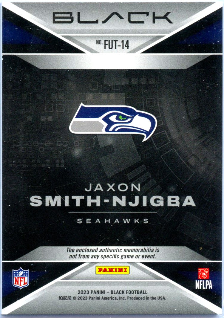 Jaxon Smith-Njigba RC 2023 Panini Black Orange Futuristic Rookie Patch SP 17/50-2