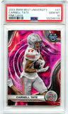 Carnell Tate RC 2024 Bowman University Best Pink Lava Rookie SP 15/100 PSA 10