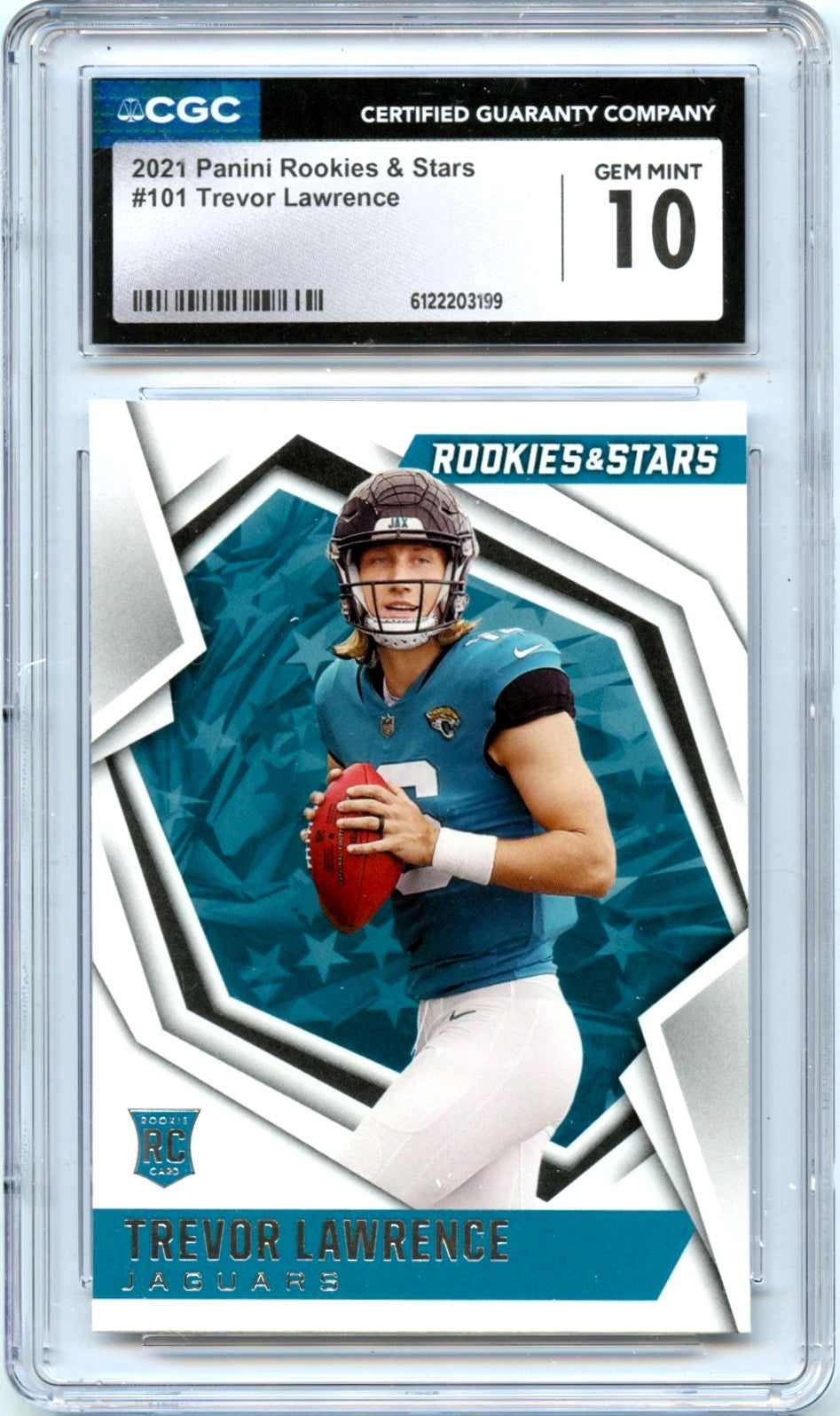 Trevor Lawrence RC 2021 Panini Rookies & Stars Rookie #101 CGC 10