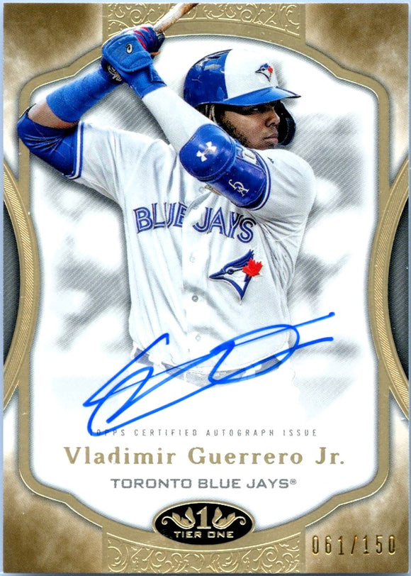 Product Vladimir Guerrero Jr 2020 Topps Tier One On Card Auto SP 61/150 Link