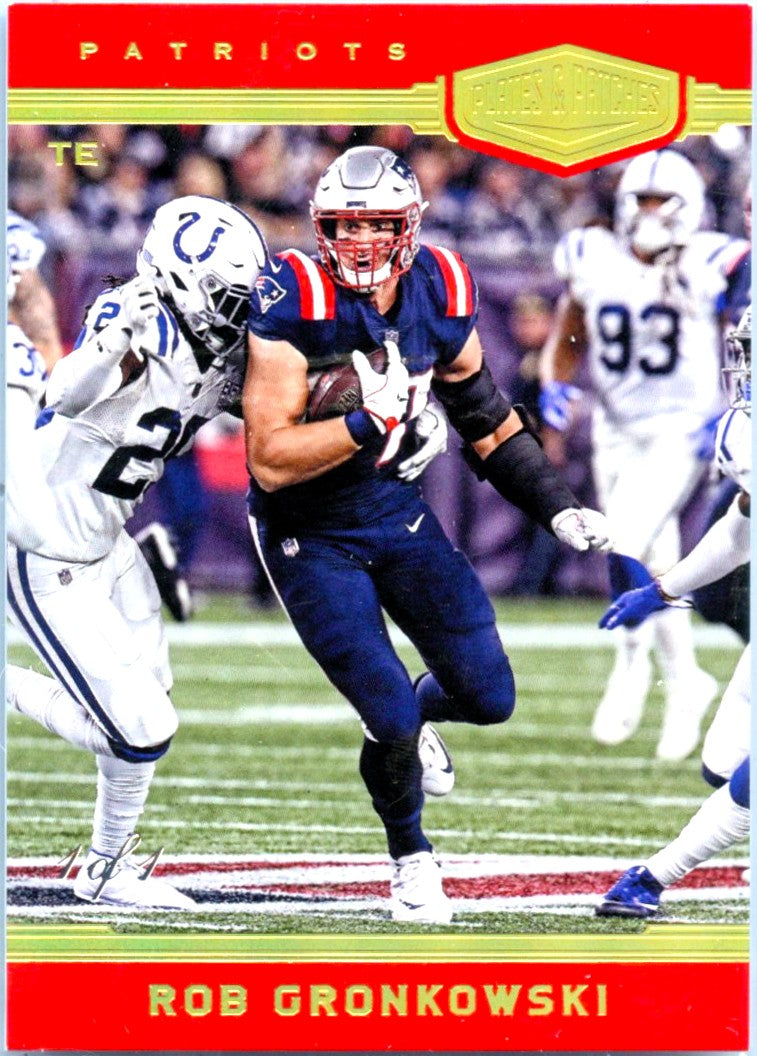 Rob Gronkowski 2018 Panini Plates & Patches Red SP 1/1-1