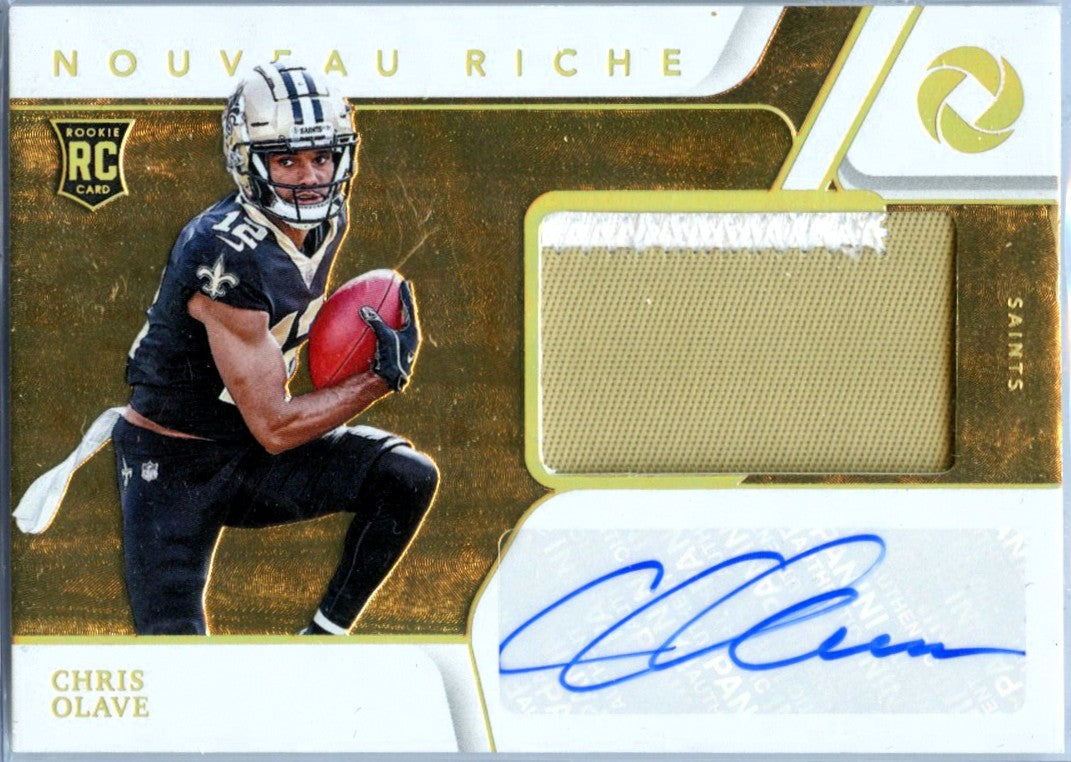 Chris Olave RC 2022 Panini Gold Standard Opulence Nouveau Riche Rookie Patch Auto SP 7/79