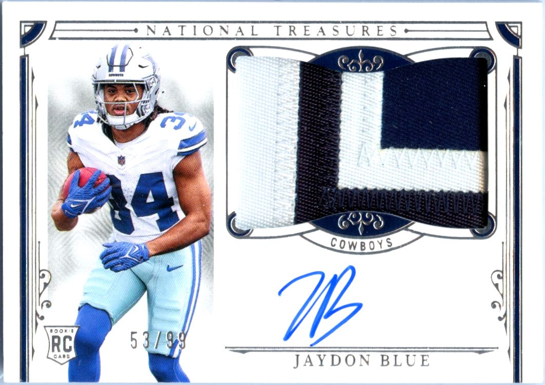 Jaydon Blue RC 2025 National Treasures Rookie Patch Auto SP 53/99