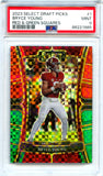 Bryce Young RC 2023 Panini Select Draft Concourse Red Green Squares Rookie SP 16/25 PSA 9