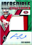 Fred Warner 2024 Panini Phoenix Green Incredible Inked Materials Patch Auto SP 20/25