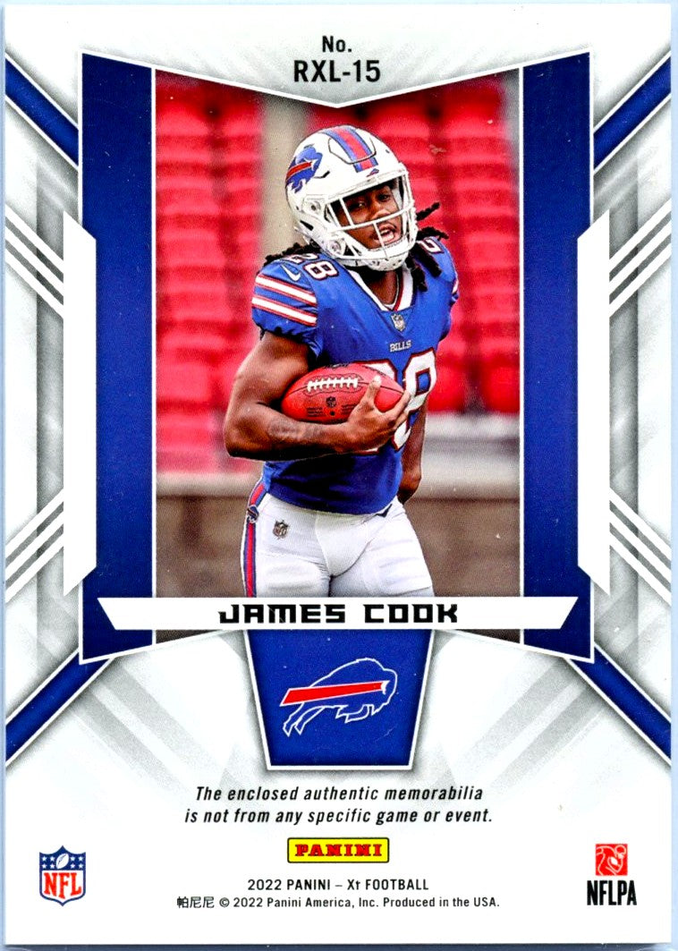James Cook RC 2022 Panini XR Blue Rookie Patch SP 46/49-2