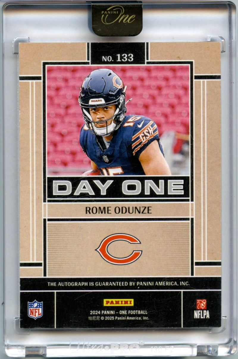Rome Odunze RC 2024 Panini One Red Day One Rookie Auto SP 4/49-2