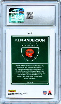 Ken Anderson 2024 Donruss Optic Downtown! SSP #4 CGC 9-2
