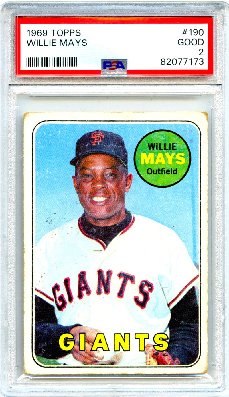 Willie Mays 1969 Topps Baseball #190 PSA 2-1