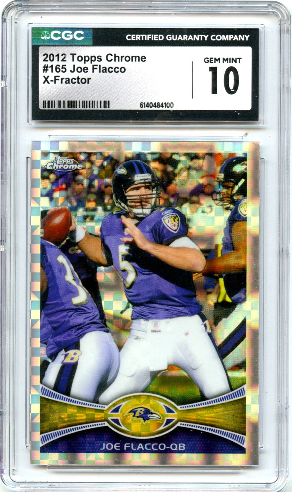 Joe Flacco 2012 Topps Chrome Xfractor #165 CGC 10