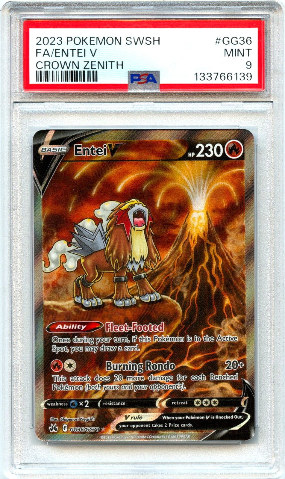Entei V 2023 Pokemon Sword And Shield Crown Zenith #GG36/GG70-1