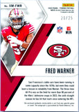 Fred Warner 2024 Panini Phoenix Green Incredible Inked Materials Patch Auto SP 20/25