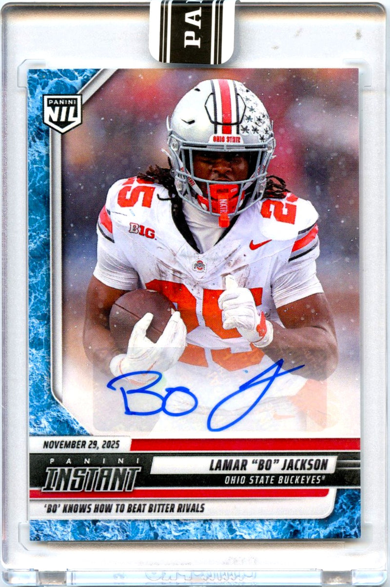 Lamar Bo Jackson RC 2025 Panini Instant A Variation Water Rookie Auto SP 10/10-1