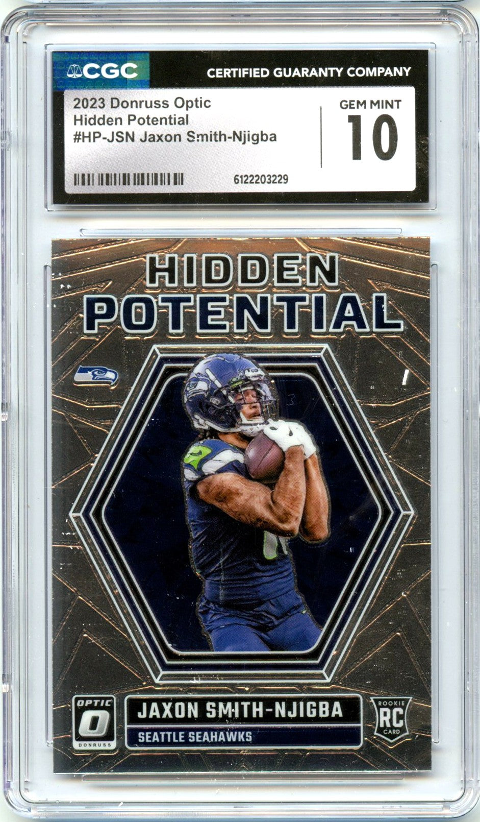 Jaxon Smith-Njigba RC 2023 Donruss Optic Hidden Potential Rookie CGC 10