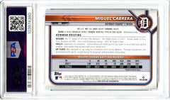 Miguel Cabrera 2022 Bowman Chrome Sapphire Aqua SP 78/99 PSA 10-2