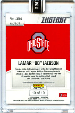 Lamar Bo Jackson RC 2025 Panini Instant A Variation Water Rookie Auto SP 10/10-2