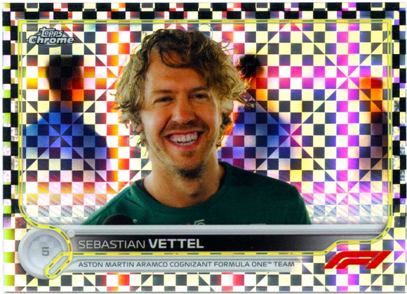 Sebastian Vettel 2022 Topps Chrome F1 Checker Flag Refractor #12