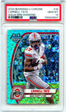 Carnell Tate RC 2025 Bowman U Chrome Aqua Mini Diamond Rookie SP 259/275 PSA 10