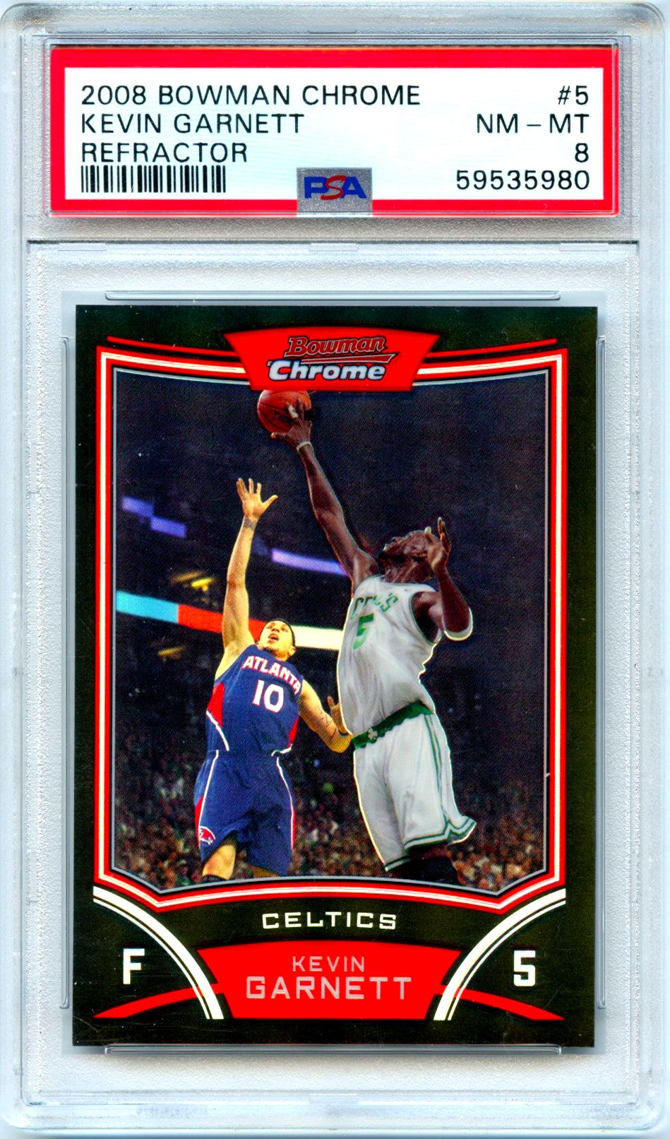 Kevin Garnett 2008-09 Bowman Chrome Refractor SP 304/499 PSA 8-1