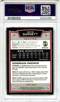 Kevin Garnett 2008-09 Bowman Chrome Refractor SP 304/499 PSA 8-2