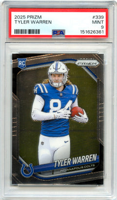 Tyler Warren RC 2025 Panini Prizm Rookie #339 PSA 9-1